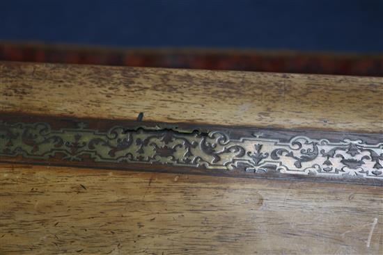 A Regency brass inset rosewood centre table W153cm